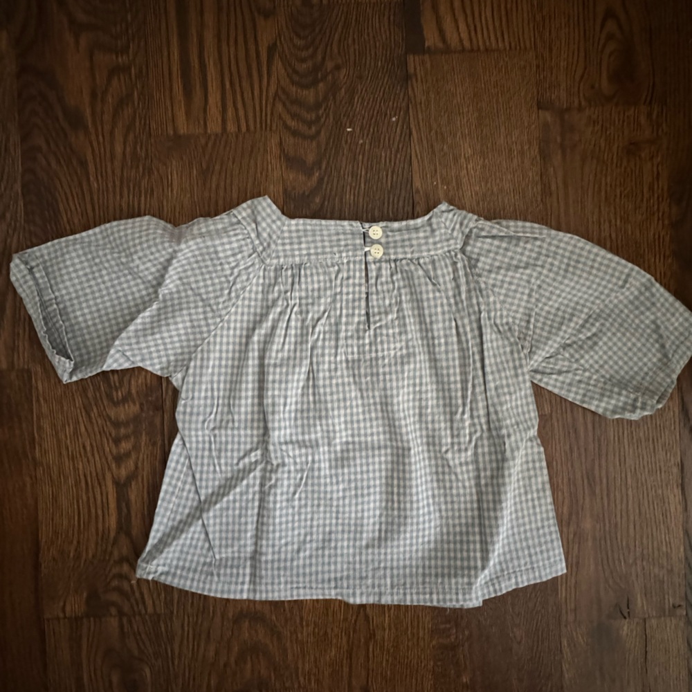 Mabo light green gingham blouse 4/5 - Picture 4 of 4